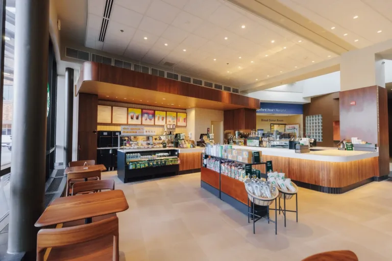 Starbucks lobby inside Sanford Health.